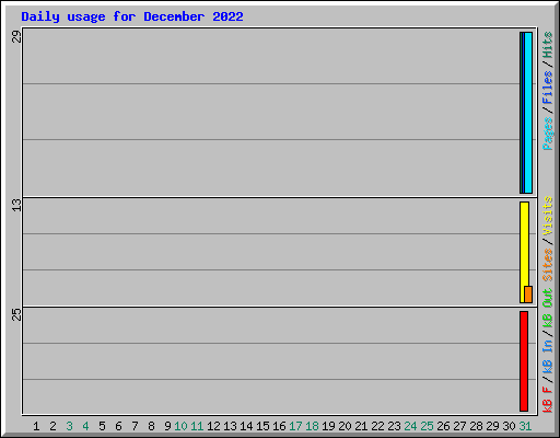 Daily usage for December 2022